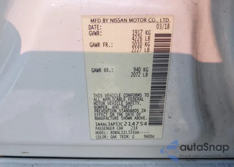 2018 Nissan Altima 2.5 Sv from USA, damaged, VIN 1N4AL3AP3JC214754